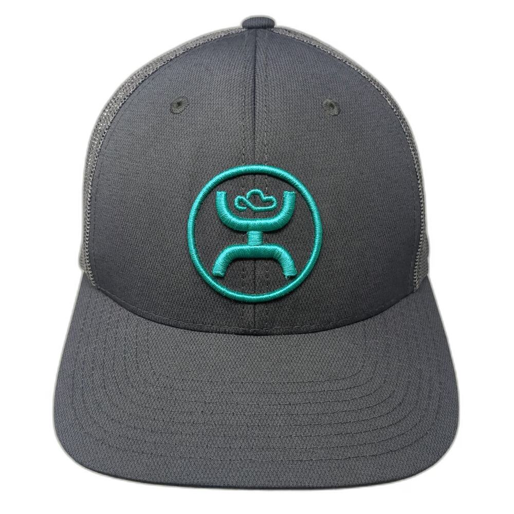 Hooey Trucker Hat Gray One Size Mesh Back Green Logo Snapback Circle Graphic